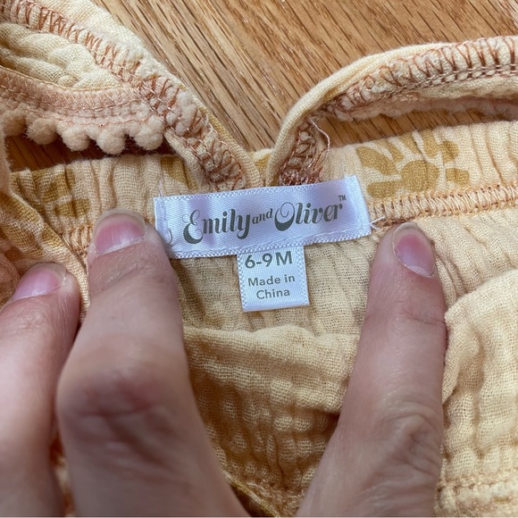 Emily & Oliver boho muslin cotton golden sun romper & headband. Size 6-9 months - Picture 6 of 6